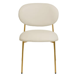 McKenzie Cream Performance Vegan Leather Stackable Dining Chair - Set of 2