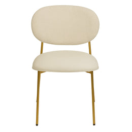 McKenzie Cream Boucle & Performance Vegan Leather Stackable Dining Chair - Set of 2