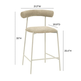 Liliana Taupe Performance Velvet Counter Stool