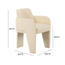 Leo Cream Performance Vegan Leather Dining Chair