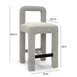 Hazel Grey Boucle Counter Stool