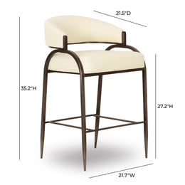 Tatum Cream Performance Vegan Leather Counter Stool