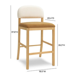 Calla Cognac Performance Velvet Counter Stool