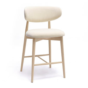 Zinea Cream Performance Textured Velvet Counter Stool