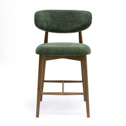 Zinea Forest Green Performance Textured Velvet Counter Stool