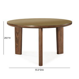 Oani Walnut and Glass Round Dining Table