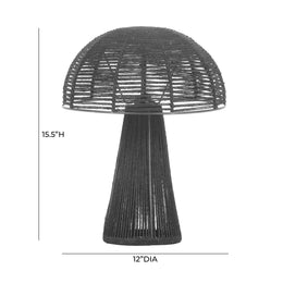 Oddy Black Jute Table Lamp
