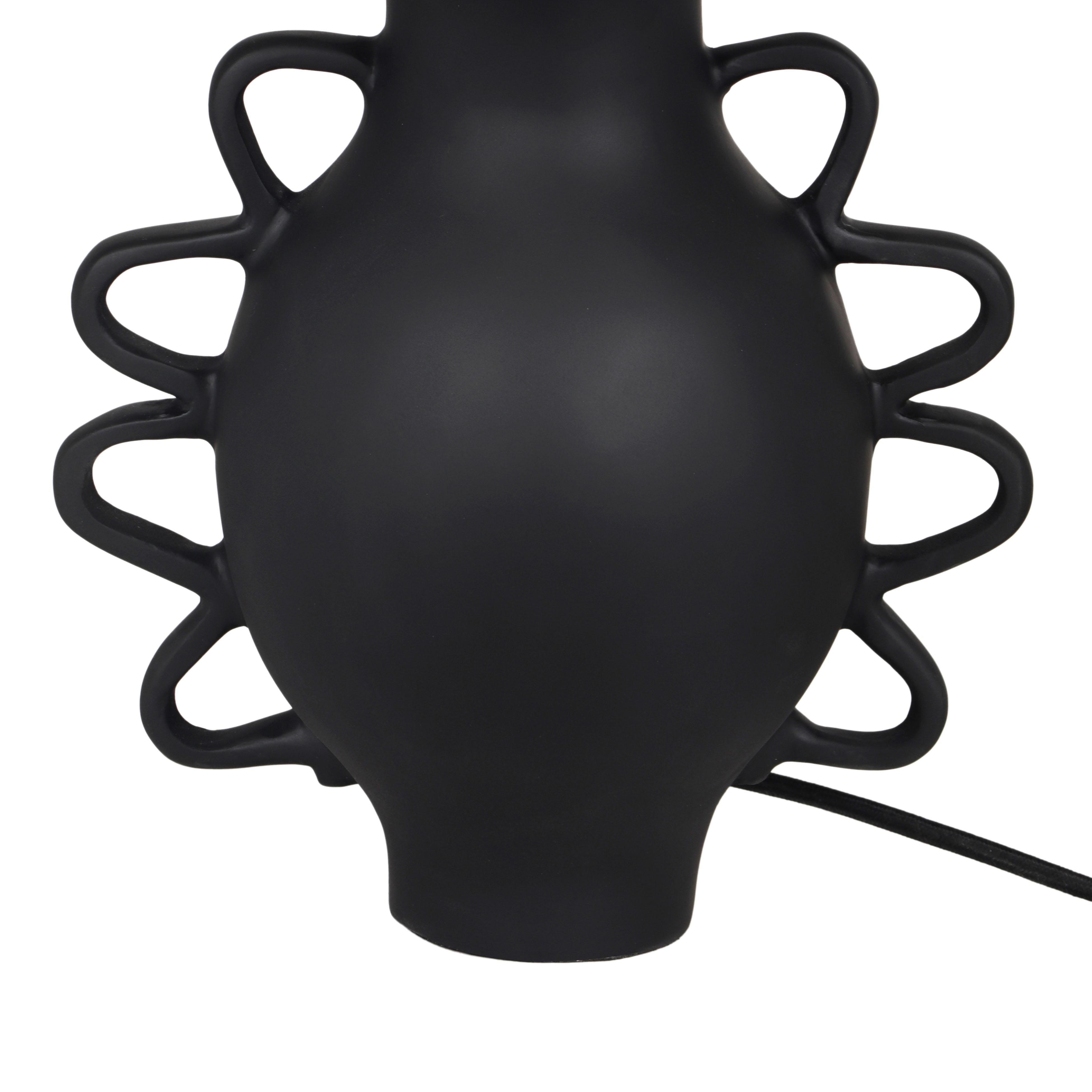 Hazza Black Pleated Table Lamp