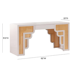 Suzie Cream & Rattan Executive Desk - UK