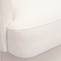 Kristen Cream Upcycled Chenille Rolling Desk Chair