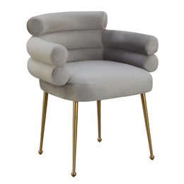 Dente Grey Velvet Dining Chair - UK