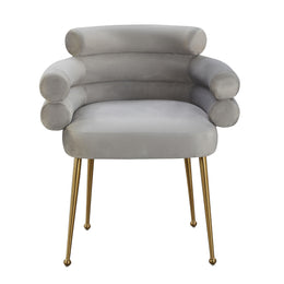 Dente Grey Velvet Dining Chair - UK