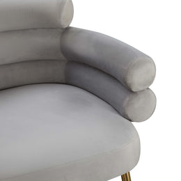 Dente Grey Velvet Dining Chair - UK