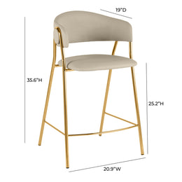 Lara Cream Performance Vegan Leather Counter Stool by Inspire Me! Home Decor - Set of 2