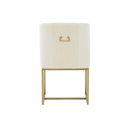 Lisa Cream Pleated Velvet Dining Chair