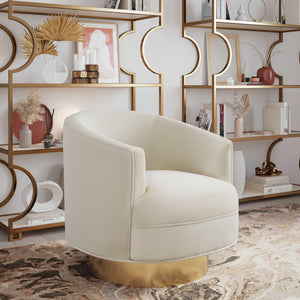 Stella Cream Velvet Swivel Chair - UK