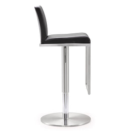 Amalfi Black Vegan Leather Adjustable Stool - UK