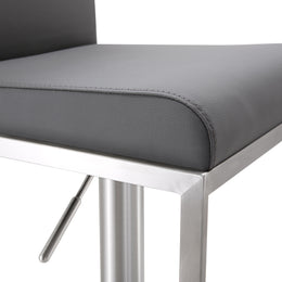 Amalfi Grey Vegan Leather Adjustable Stool - UK