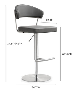 Cosmo Grey Stainless Steel Barstool - UK
