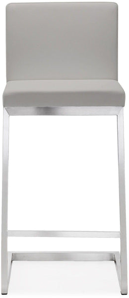Parma Light Grey Stainless Steel Counter Stool - Set of 2 - UK