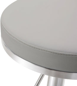 Fano Light Grey Performance Vegan Leather and Stainless Steel Barstool