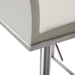 Amalfi Light Grey Vegan Leather Stool - UK