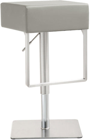 Seville Light Grey Performance Vegan Leather Adjustable Barstool