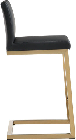 Parma Black Gold Steel Counter Stool - Set of 2 - UK