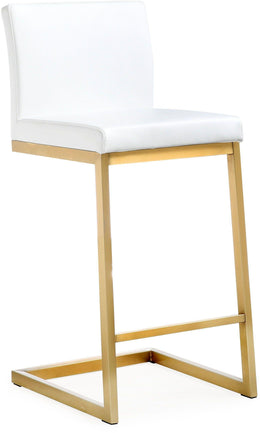 Parma White Gold Steel Counter Stool - Set of 2 - UK