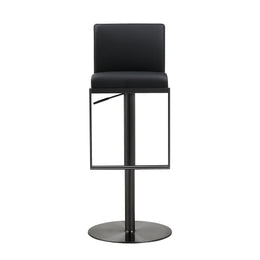 Amalfi Black Performance Vegan Leather on Black Stool - UK