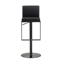 Amalfi Black Performance Vegan Leather on Black Stool