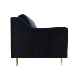 Milan Black Velvet Sofa
