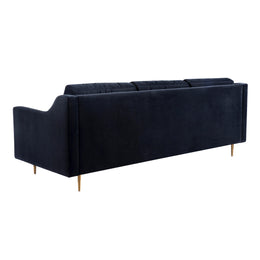 Milan Black Velvet Sofa