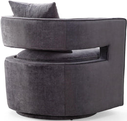 Kennedy Grey Textured Velvet Swivel Chair
