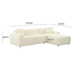 Olafur Cream Linen Sectional - RAF