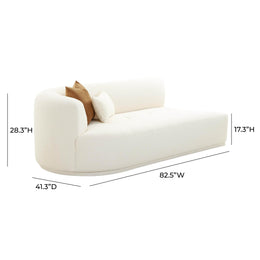 Fickle Cream Boucle Modular LAF Loveseat - UK