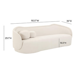 Circe Cream Textured Velvet Sofa