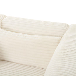 Tarra Fluffy Oversized Cream Corduroy Modular Sofa - UK