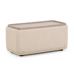 Sylvie Cream Boucle Ottoman Table