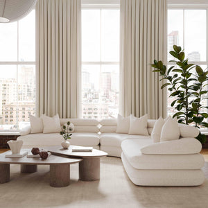 Lulu Cream Boucle Modular Curved Sectional