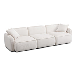 Travie White Sand Performance Corduroy Velvet Modular Sofa