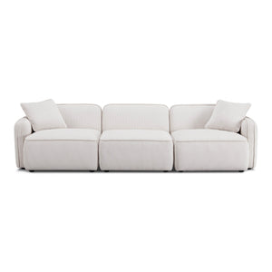 Travie White Sand Performance Corduroy Velvet Modular Sofa