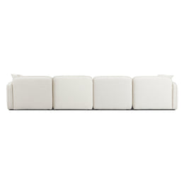 Travie Sand Upcycled Linen 6-Piece Modular U-Sectional