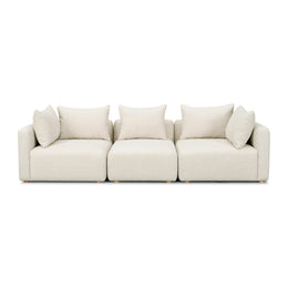 Hangover Cream Heavy Textured Fabric Sofa