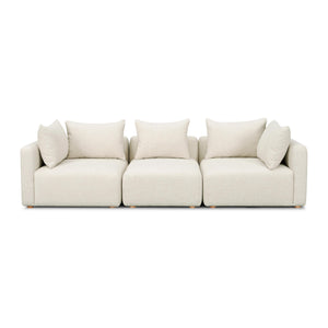 Hangover Cream Heavy Textured Fabric Sofa