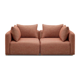 Hangover Sedona Red Textured Fabric Loveseat
