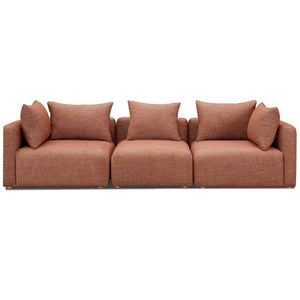 Hangover Sedona Red Textured Fabric Sofa