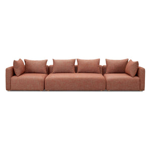 Hangover Sedona Red Textured Fabric 145" Long Sofa