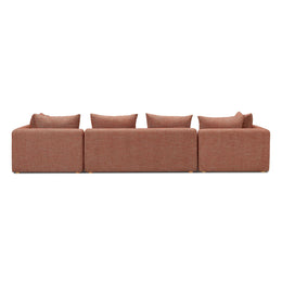 Hangover Sedona Red Textured Fabric 145" Long Sofa