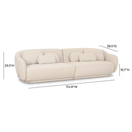 Misty Cream Boucle Modular 4-Seater Sofa